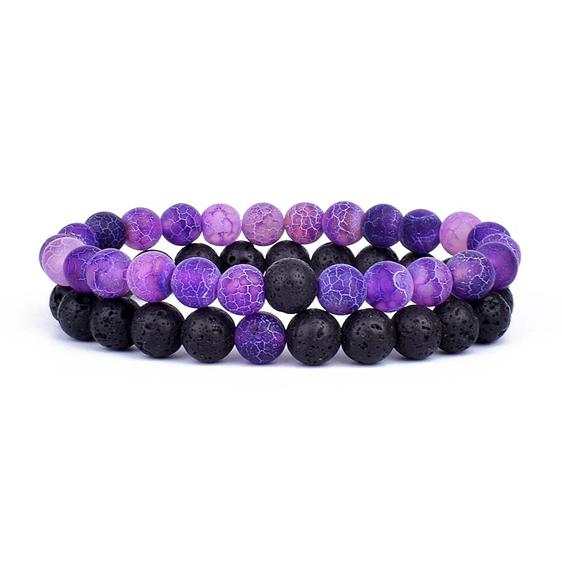 Beaded, Strands Valentine's Day Matching Bracelets Lover Tiger Eye Lava Natural Sone Bracelet Sets Couple Relationship Evidence Of Love