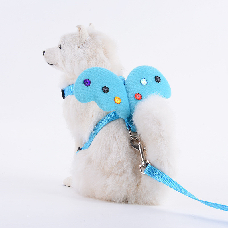 New Pet Dog Harness Cute Angel Wings Puppies Cat Leashes Small Dog Chihuahua Teddy Adjustable Chest Strap Safety Traction Rope