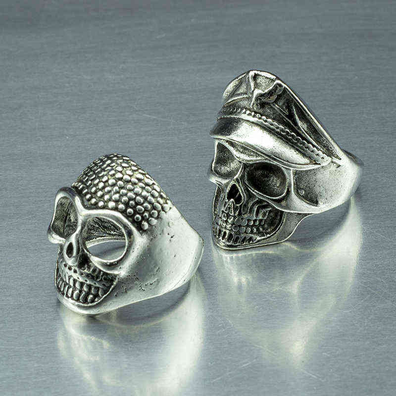20pcs Skull Ring Punk Vintage Skeleton Rings Gold/Black Mens Mixed Rings Jewelry Wholesale Lots Party Gift 211012