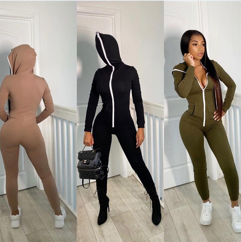 Women' Tracksuits Zipper Hooded Fitness Casual Sporty Rompers Womens Jumpsuit Long Sleeve Autumn Fashion Workout Solid One Piece Outfits 011911 2pcs, Black
Women' Tracksuits Zipper Hooded Fitness Casual Sporty Rompers Womens Jumpsuit Long Sleeve Autumn Fashion Workout Solid One Piece Outfits 011911 2pcs, Black