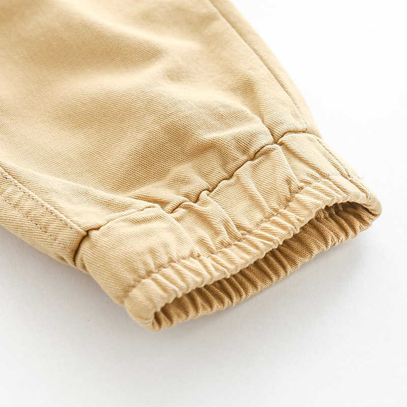 Baby Cargo Pants Spring Kid's Clothes Children's Letter Trousers Big Pocket Elastic Long Pants For Boys 2-7-9-10 Years 210701