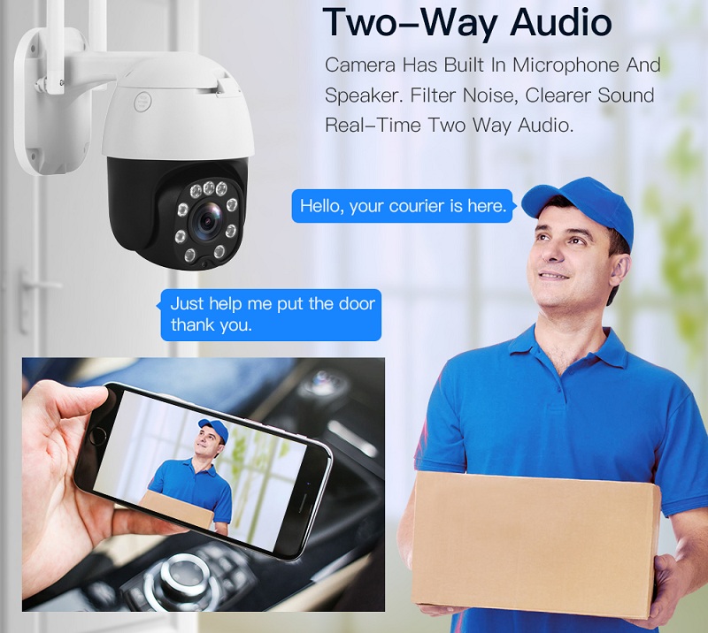 PTZ Wireless IP Camera 1080P HD 5X Optical Digital Zoom AI Human Detect Wifi Camera Outdoor H.265 P2P Audio 5MP Home Security CCTV Surveillance Cam