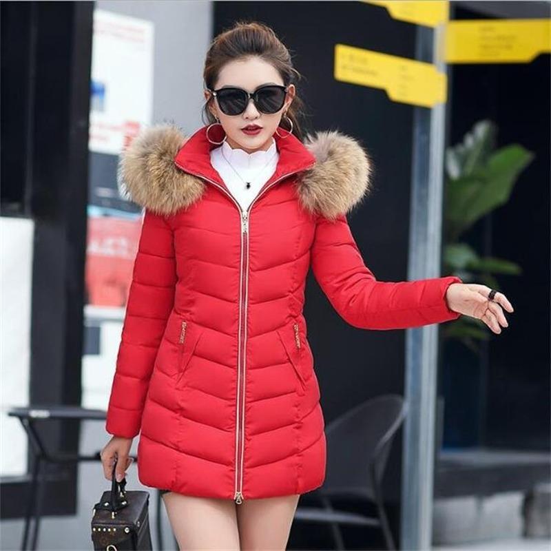 Winter Jacket Women Plus Size Womens Down Cotton Parkas Thicken Outerwear Solid Hooded Coats Female Slim Basic Tops Women's Trench