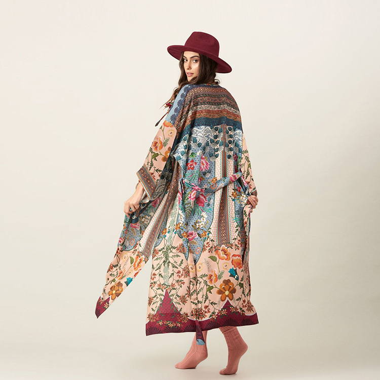 Long Beach Dress Print Cover up Tunics for Sarong Robe de Plage Bikini Vestido Playa #Q653 210420