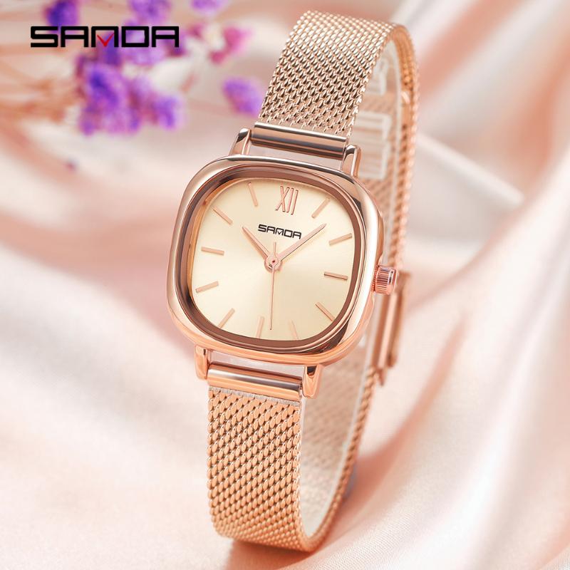 Wristwatches SANDA Women Quartz Watches Fashion High Quality Small Watch For Woman Waterproof Stainless Steel Square Classic Elegant Ladies, Green
Wristwatches SANDA Women Quartz Watches Fashion High Quality Small Watch For Woman Waterproof Stainless Steel Square Classic Elegant Ladies, Green