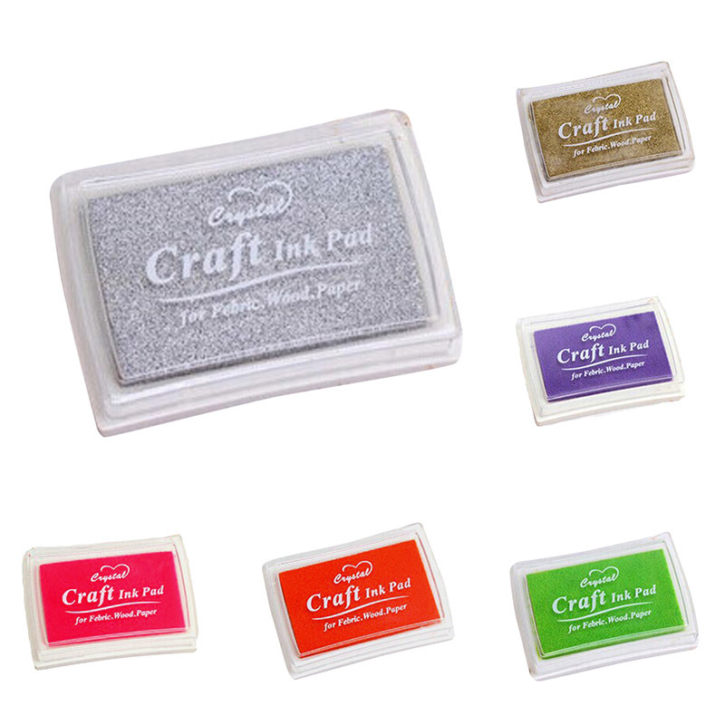 1Pcs Finger Paint Printing Ink/Sponge/Plastic DIY Handmade Craft for Rubber Stamps Inkpad Paper Scrapbooking Supplies Multicolor