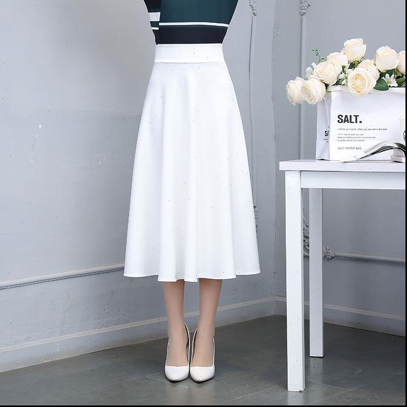 high waist pleated elegant white women skirt calf length flared fashion faldas saia plus size ladies jupe office, Black
high waist pleated elegant white women skirt calf length flared fashion faldas saia plus size ladies jupe office, Black