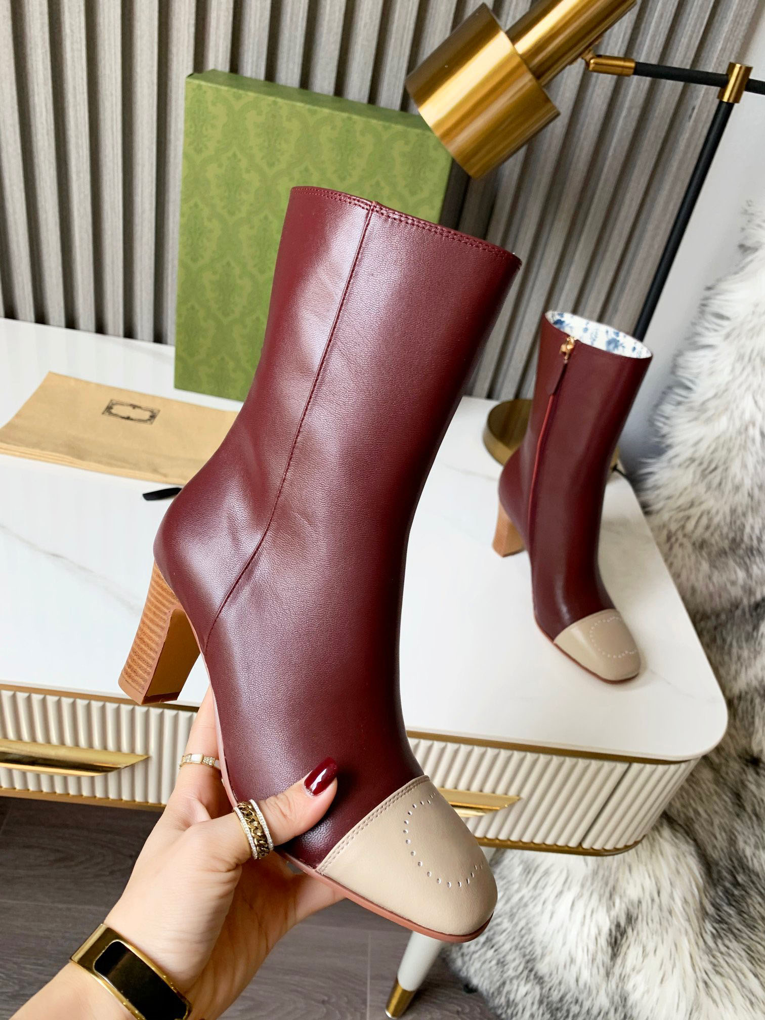 European and American classic designer high heels short boots leather material factory wholesale size 35-43, Blue
European and American classic designer high heels short boots leather material factory wholesale size 35-43, Blue