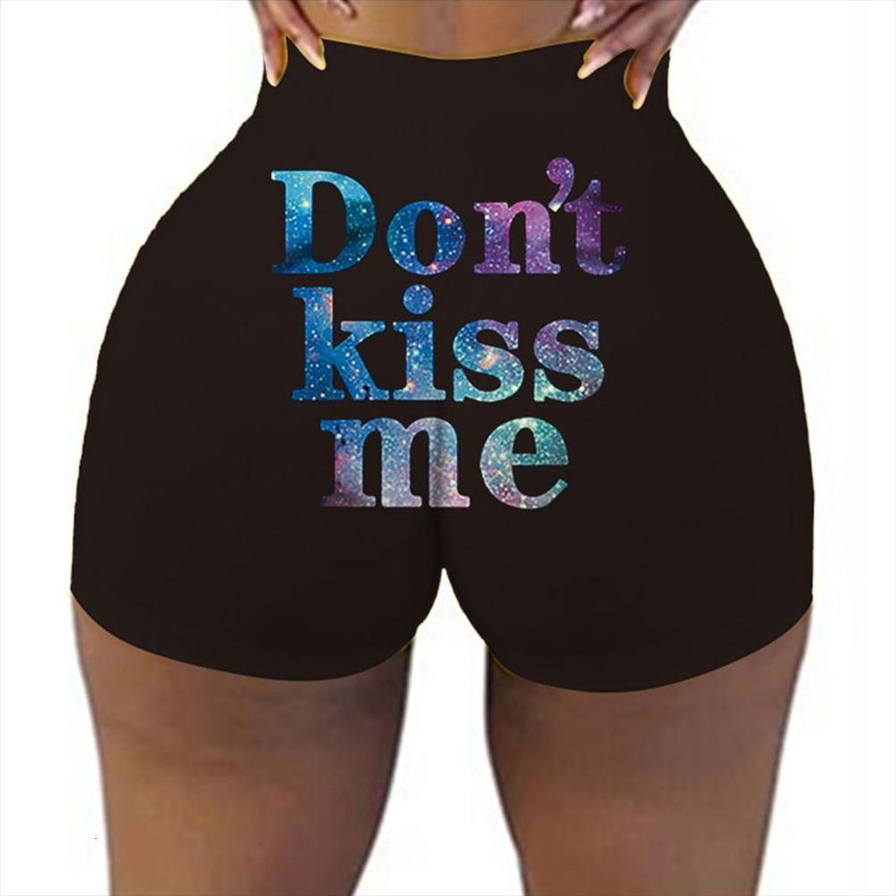 letter print summer casual women short high waist pants sports daily bottom, White;black