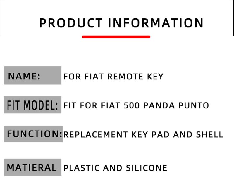 Remote Flip Car Keys Fob Case For Fiat 500 Panda Punto Bravo Replacement Cars Key Cases 3 Buttons Rubber Button Pad