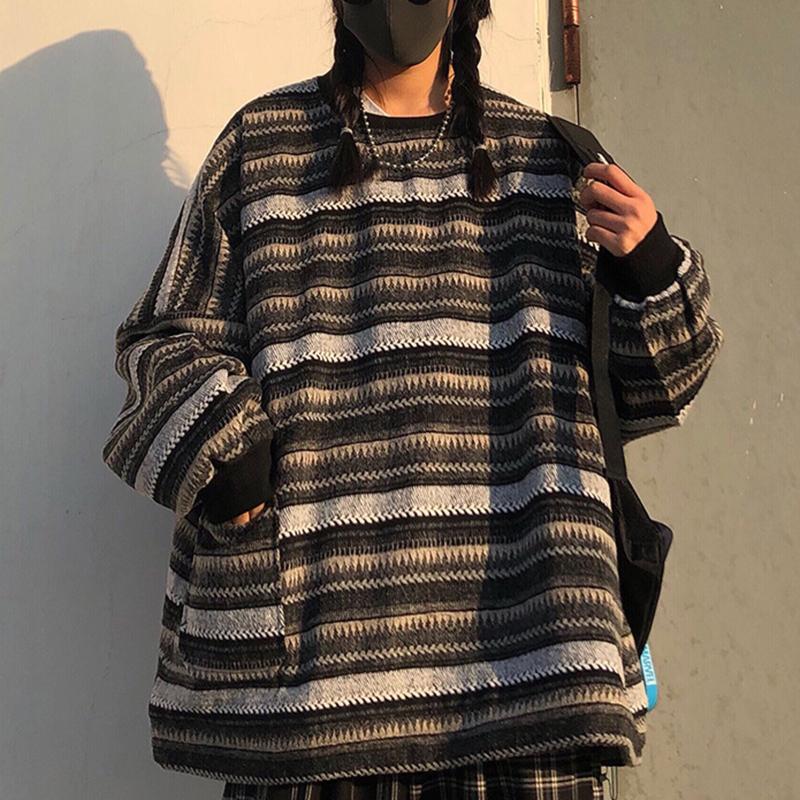 Women's Sweaters Women Vintage Striped Autumn Long Sleeve Oversize Knit Sweater Hip Hop Ulzzang BF Unisex Couples Winter Pullovers Tops, White;black
Women's Sweaters Women Vintage Striped Autumn Long Sleeve Oversize Knit Sweater Hip Hop Ulzzang BF Unisex Couples Winter Pullovers Tops, White;black