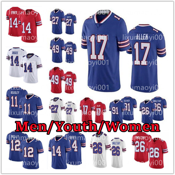Mens Womens Youth 17 Josh Allen Football Jerseys 11 Cole Beasley 14 Stefon Diggs 49 Tremaine Edmunds 26 Devin Singletary 27 Tre'Davious White 91 Oliver Stitched, Men size s-xxxl
Mens Womens Youth 17 Josh Allen Football Jerseys 11 Cole Beasley 14 Stefon Diggs 49 Tremaine Edmunds 26 Devin Singletary 27 Tre'Davious White 91 Oliver Stitched, Men size s-xxxl