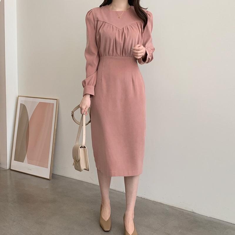Casual Dresses Vestido Mujer Korean Elegant Temperament Slim High Waist Puff Long Sleeve Pleated Pink Dress Women Mid Length O Bodycon, Black;gray
Casual Dresses Vestido Mujer Korean Elegant Temperament Slim High Waist Puff Long Sleeve Pleated Pink Dress Women Mid Length O Bodycon, Black;gray