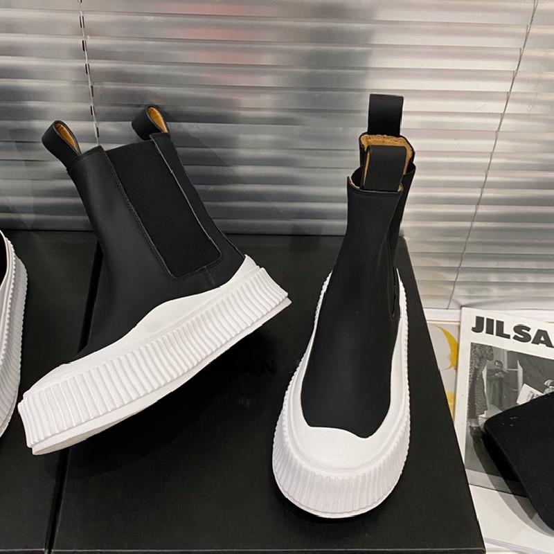 Boots Luxury Fashion Thick Heels Slip On Women Platform Shoes Biker Botas De Mujer Leather Sapatos Femininos Young Chaussure Femme, As show
Boots Luxury Fashion Thick Heels Slip On Women Platform Shoes Biker Botas De Mujer Leather Sapatos Femininos Young Chaussure Femme, As show