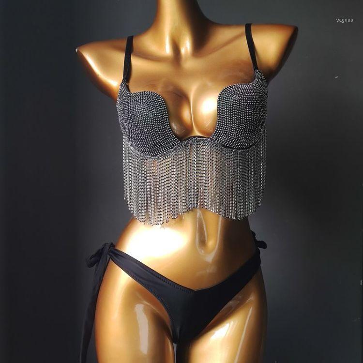 Women' Swimwear 2021 Vacation Rhinestone Bikini Set Diamond Tassels Selling Bathing Suit Summer Beachwear Biquini, Black
Women' Swimwear 2021 Vacation Rhinestone Bikini Set Diamond Tassels Selling Bathing Suit Summer Beachwear Biquini, Black
