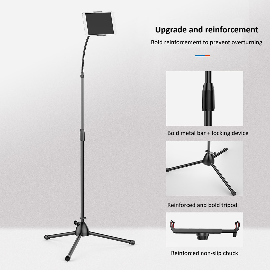 Aluminum Scalable Flexible Arm Floor Tablet Phone Stand Holder Support for Xiaomi iPad Pro12.9 Lounger Bed Mount Bracket