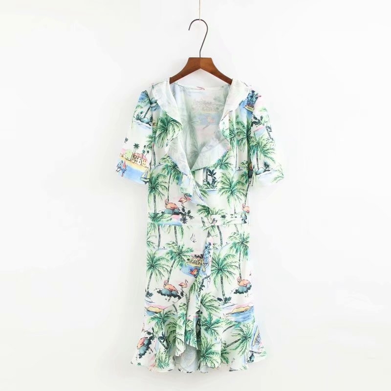 Summer Short Sleeve Ruffles Dres Floral Above Knee Mini Party Casual Beach Vacation XZ2370 210603, Green
Summer Short Sleeve Ruffles Dres Floral Above Knee Mini Party Casual Beach Vacation XZ2370 210603, Green