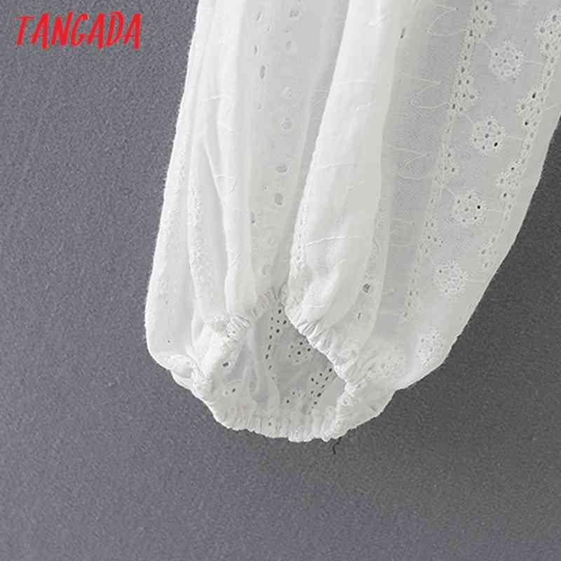Women Retro Embroidery Romantic Crop Blouse Long Sleeve Chic Female Shirt Tops 2M144 210416