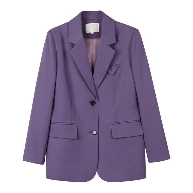 Women Loose Single Breasted Autumn Blazer Jackets Female Elegant Suits Coat Office Ladies Casual Blazers Outerwear WB81 210930