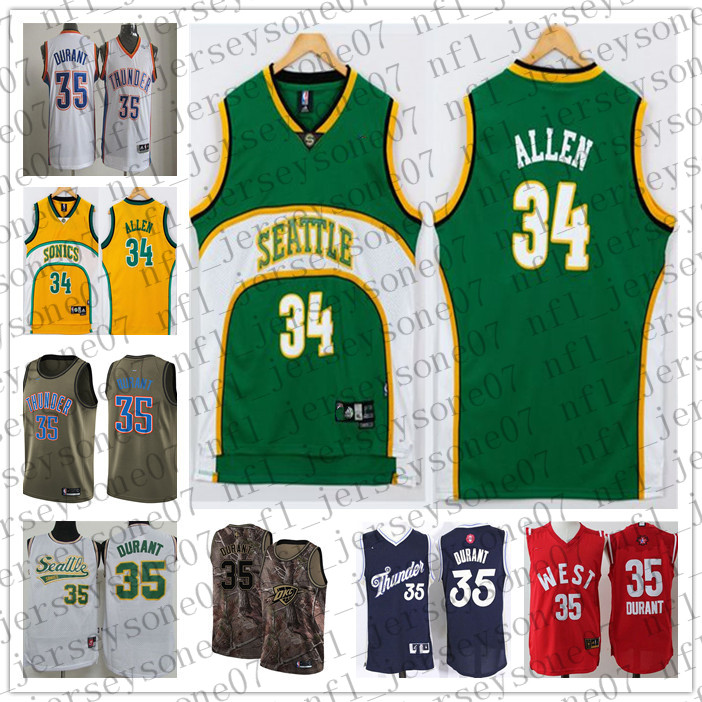 2021 Custom Mens women youth Thunders 34 Ray Allen 35 Durant Roberson green blue white Throwback City Basketball jersey
2021 Custom Mens women youth Thunders 34 Ray Allen 35 Durant Roberson green blue white Throwback City Basketball jersey