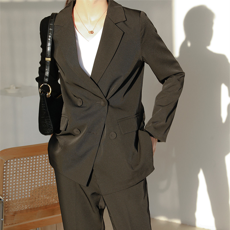 OL Plus Size Solid Notched Blazer Female Jacket Autumn Casual Chic Formal Long Sleeve Women Blazers Suit Coat 210421