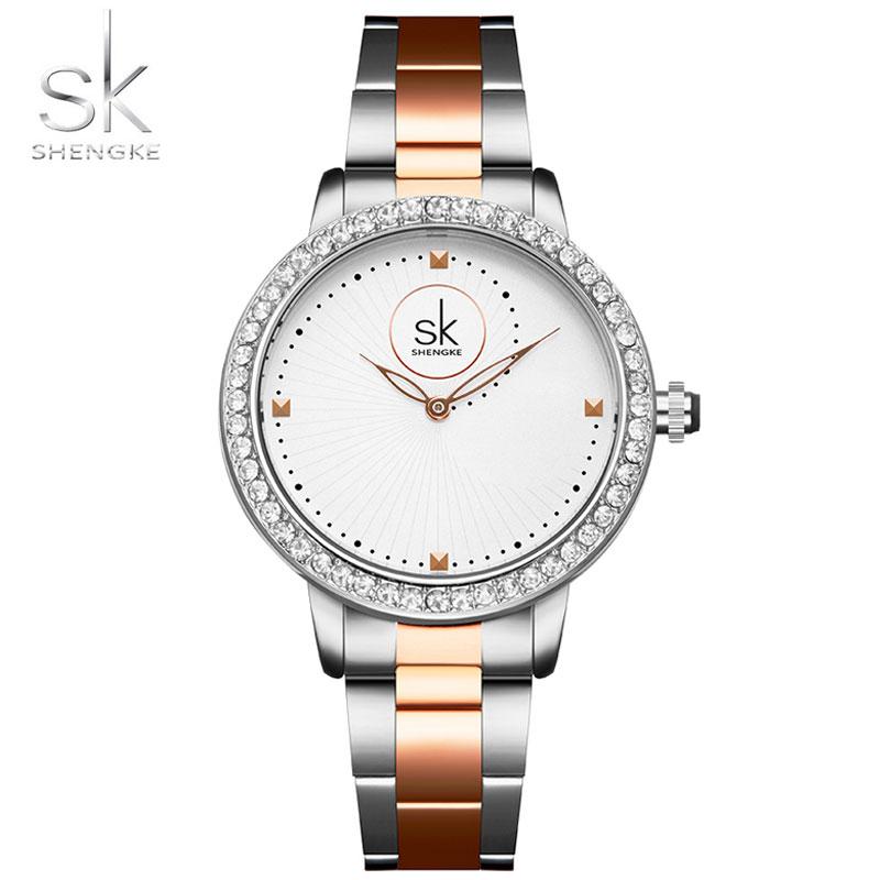 Wristwatches Shengke Rose Gold Women's Watch Diamond Quartz Watches Ladies Top Brand Crystal Luxury Female Girls Clock Relogio Feminino, Sliver rose gold
Wristwatches Shengke Rose Gold Women's Watch Diamond Quartz Watches Ladies Top Brand Crystal Luxury Female Girls Clock Relogio Feminino, Sliver rose gold