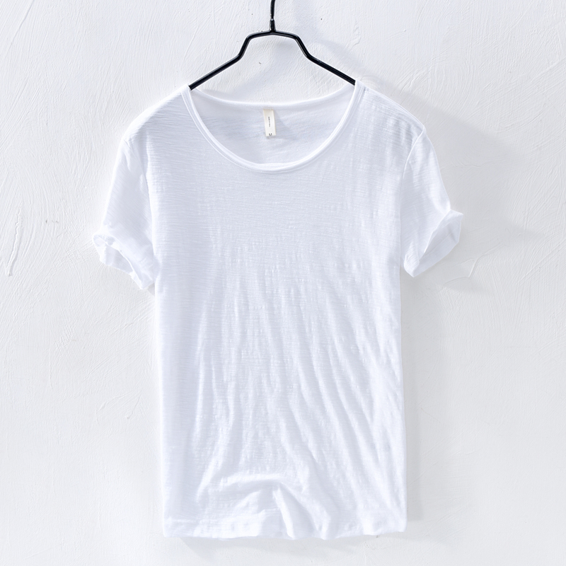 Summer Pure Cotton T-shirt For Men O-Neck Solid Color Casual Thin T Shirt Basic Tees Plus Size Male Short Sleeve Tops Clothing 220309