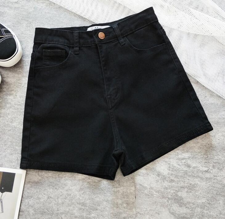 Mom Jeans Vintage High Waist 2021 Summer Stretch Washed Denim Mini Short Retro Casual Black Blue Boyfriend Korean Shorts Women's