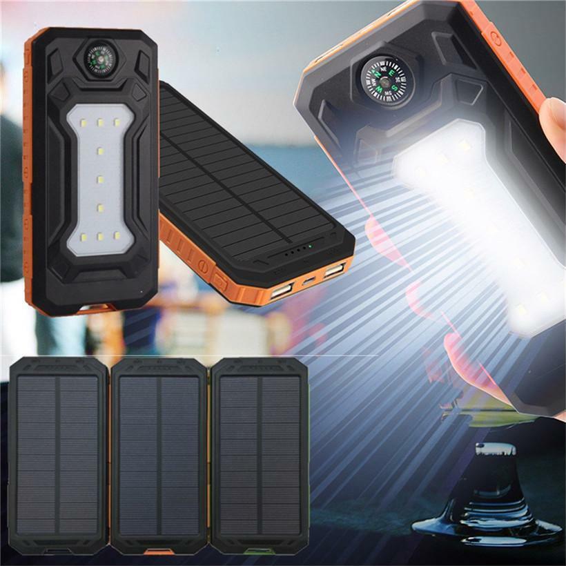 Power Bank Waterproof 200000MAH With Two USB Solar Charger Case Universal Model Batteries