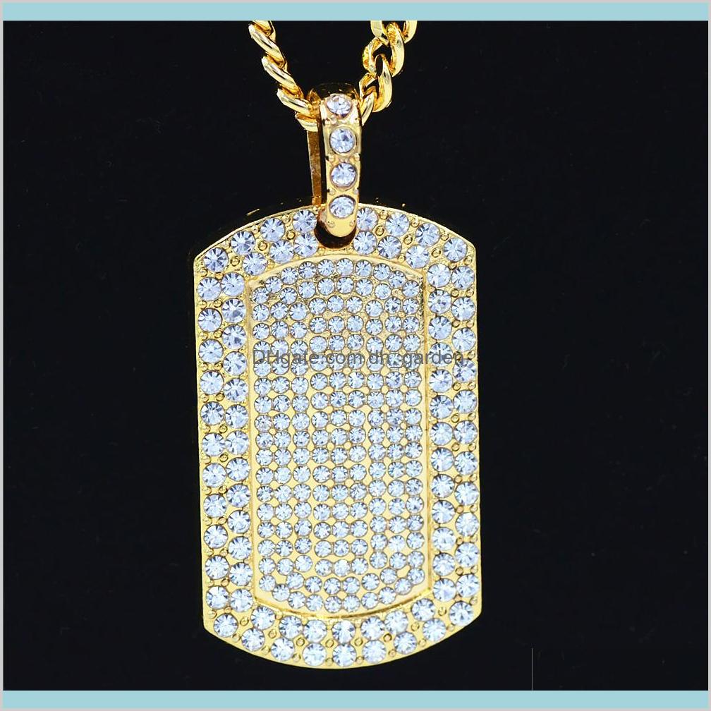 Mens Jewelry Vintage Filled Iced Out Rhinestone Gold Color Charm Square Dog Tag Necklace With Cuban Chain Hip Hop Bam2H Necklaces Bzt9N
Mens Jewelry Vintage Filled Iced Out Rhinestone Gold Color Charm Square Dog Tag Necklace With Cuban Chain Hip Hop Bam2H Necklaces Bzt9N