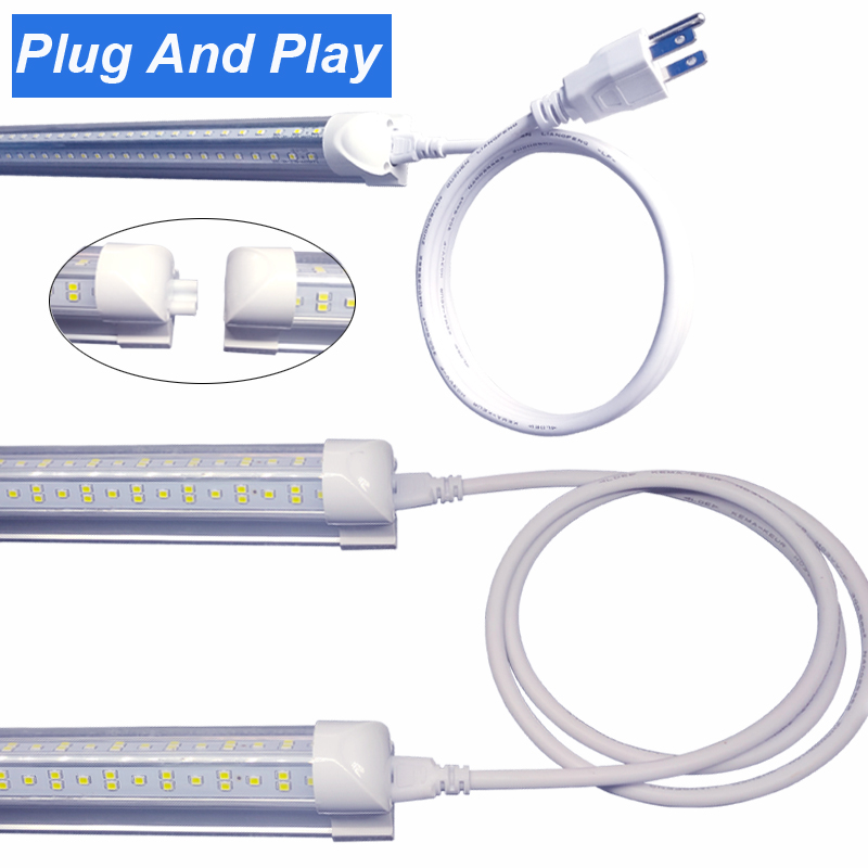 8Ft Led Tube Shop Lights 8 feet Cooler Door Freezer LEDS Tubes Lighting Fixture 4 Row 144W