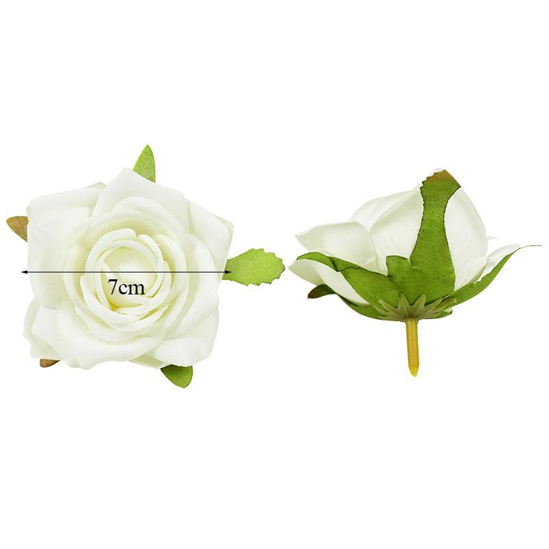 5/10pcs 7cm Artificial Rose Silk Flower Head High Quality Wedding Home Decoration DIY Wreath Scrapbook Fake Supplies Decorative Flowers & Wr
