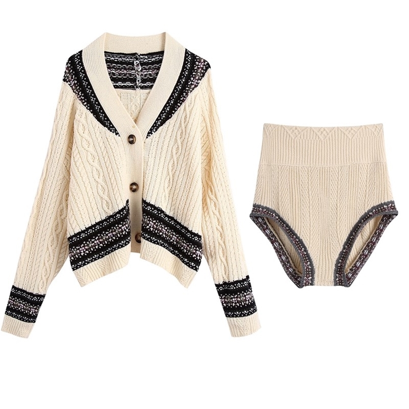Women Total Knit Suits Retro Contrast Color Twist Oversized Cardigan Vintage Package Hips High-cut Mini Shorts 2 pieces 1 Set 210429, Gray
Women Total Knit Suits Retro Contrast Color Twist Oversized Cardigan Vintage Package Hips High-cut Mini Shorts 2 pieces 1 Set 210429, Gray