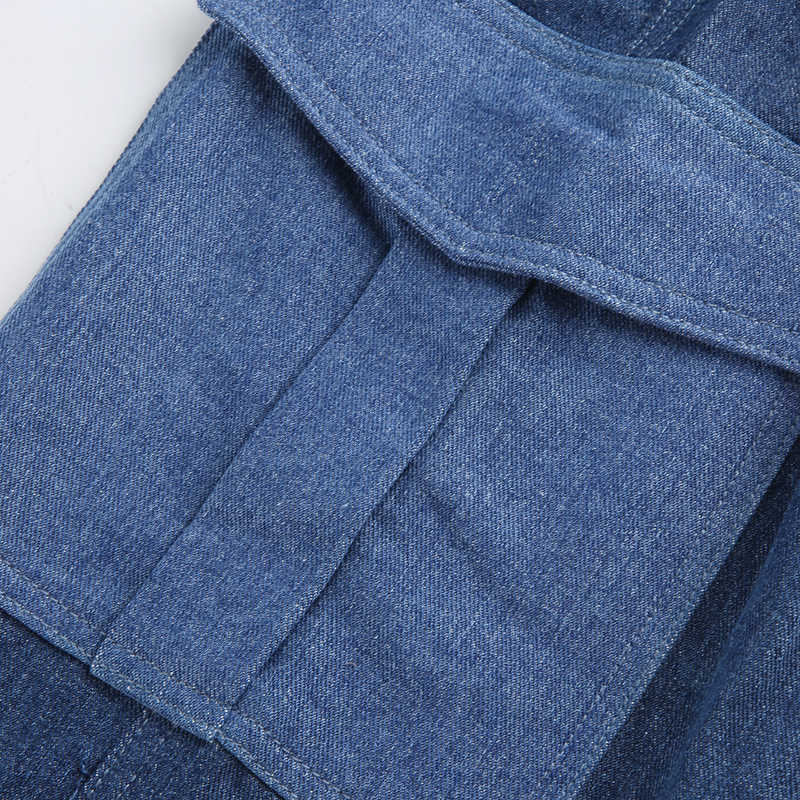 JMPRS High Waist Women Jeans Spring Preppy Style Pockets Baggy Denim Pants Casual Blue Patchwork Pocket Streetwear Trousers 210809