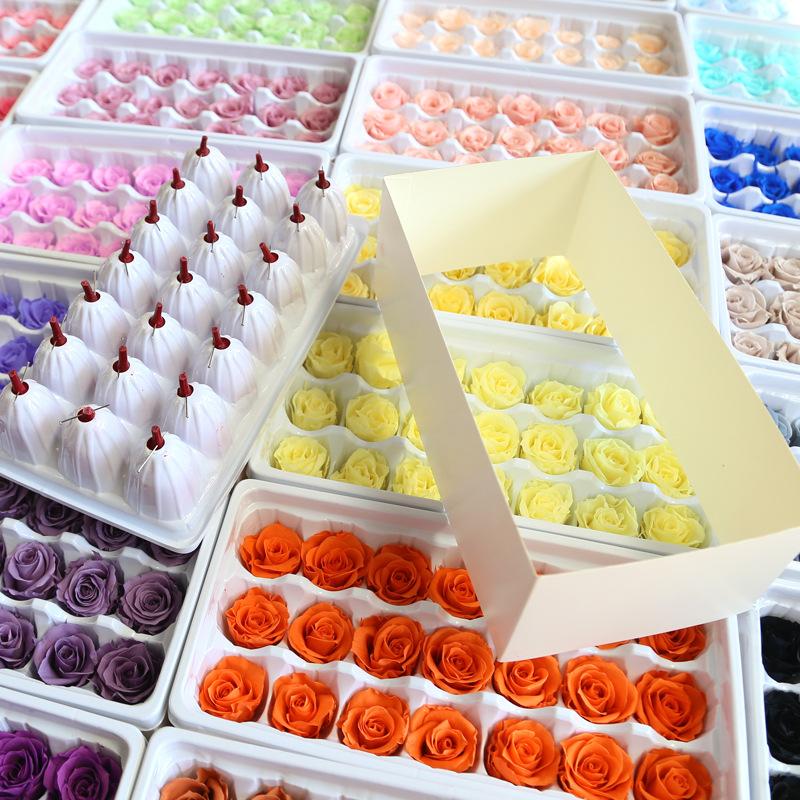 21pcs/Box DIY 2-3cm Eternal Roses Natural Preserved Flowers Immortal Rose Mothers Day Gift Wedding Decoration Drop Decorative & Wreaths