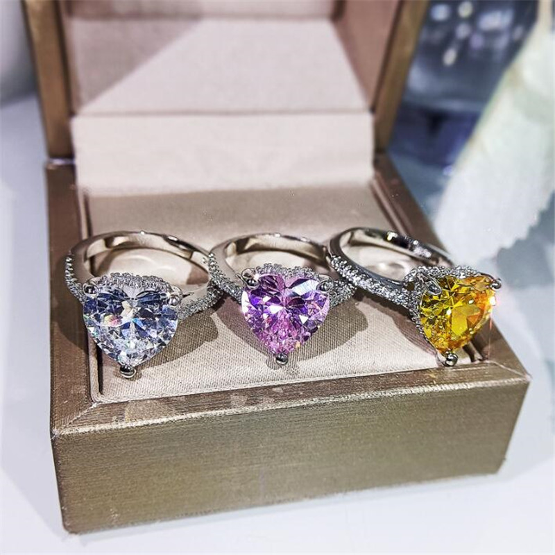 Choucong Classical Jewelry Set Sterling Sier Pear Cut Multi Color Topaz CZ Dia Gemstones Eternity Women Wedding Band Dangle Earring Engagement Ring Gi