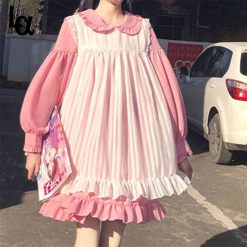 Japanese Sweet Pink Lolita Op Dress Gothic Soft Girl Cute Vintage Ruffle Maid Cosplay Women Kawaii Two-Piece 210519
Japanese Sweet Pink Lolita Op Dress Gothic Soft Girl Cute Vintage Ruffle Maid Cosplay Women Kawaii Two-Piece 210519