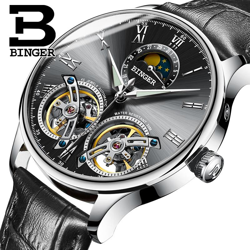 Wristwatches Genuine Switzerland BINGER Brand Men Self-wind Waterproof Steel Automatic Mechanical Leather Male Luminous Two Tourbillon Watch, 10
Wristwatches Genuine Switzerland BINGER Brand Men Self-wind Waterproof Steel Automatic Mechanical Leather Male Luminous Two Tourbillon Watch, 10