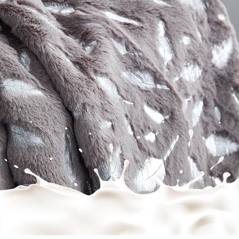 Lamb Cashmere PV Velvet Double Layer Silver Blanket Super Warm Soft Feather Lunch Break Travel Sofa Throw Bed Cover Blankets
