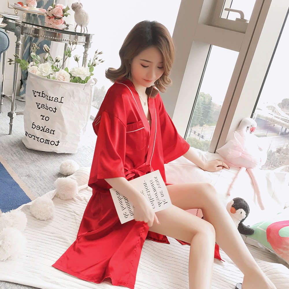 Nightgown women's summer loose nightdress Japanese kimono sexy air conditioning pajamas ice silk half sleeve lace up bathrobe
Nightgown women's summer loose nightdress Japanese kimono sexy air conditioning pajamas ice silk half sleeve lace up bathrobe