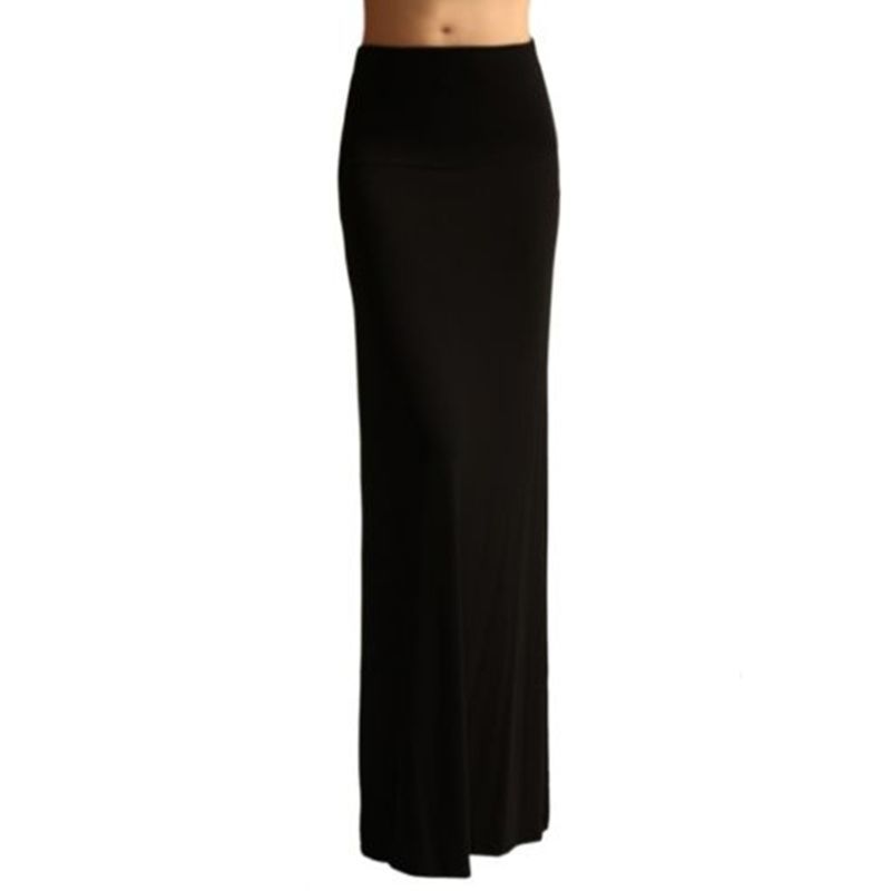 Ladies Women High Waist Flare Fishtail Maxi Long Skirt Solid Color Pleated Package Hip A-Line Pencil Skirt 210408
