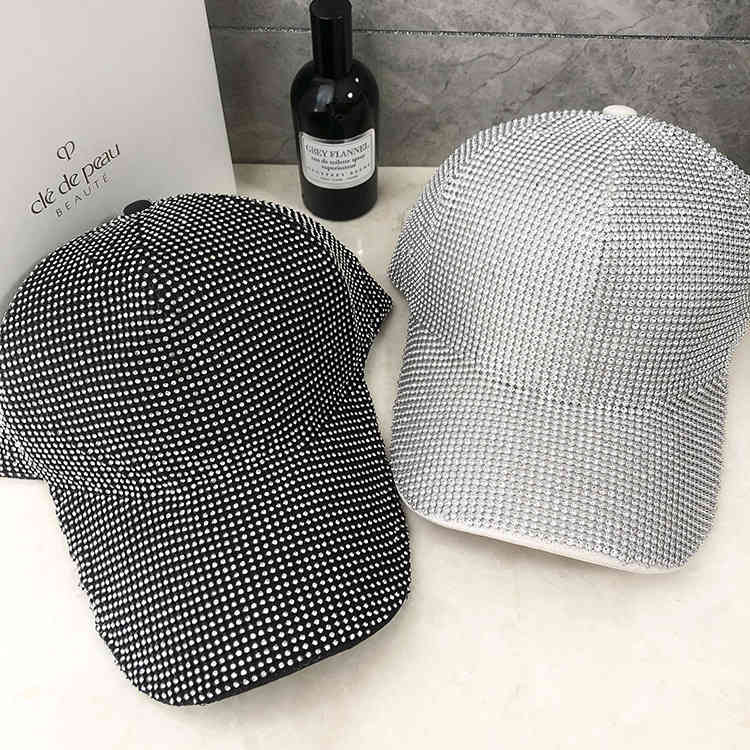 2021 Full Diamond Net Red Hat Hand Inlaid Duck Tongue Trend Sunshade Baseball Cap