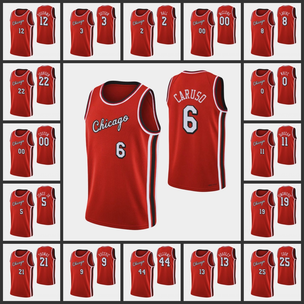 Men Chicago Bulls''DeMar DeRozan Alex Caruso Nikola Vucevic Ayo Dosunmu Zach LaVine 75th Anniversary Custom Citys Red Jersey
Men Chicago Bulls''DeMar DeRozan Alex Caruso Nikola Vucevic Ayo Dosunmu Zach LaVine 75th Anniversary Custom Citys Red Jersey