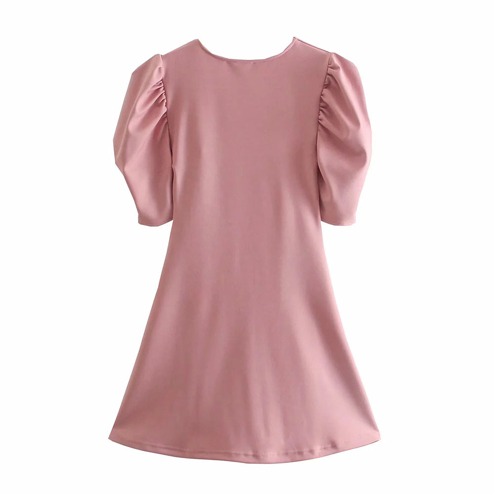BBWM Summer Fashion Temperament Chic V-neck Bow Tie Simple Ladies Dress Fashion Casual Street Youth Dress Women 210520