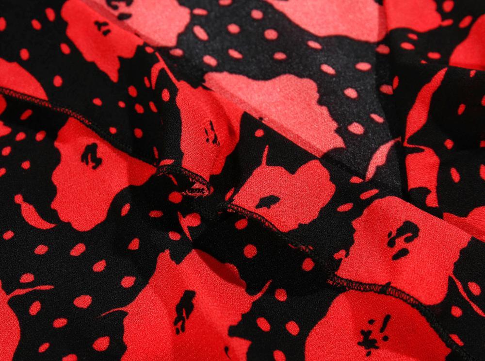 Vintage France style Ruffles Collar Flower Print Dress Holiday Woman Side Button Waist Slim Short Sleeve Midi Tea Dresses 210429