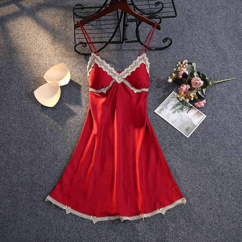 Women's Sleepwear Lisacmvpnel Sexy Nightgown Women Thin Silk Lace Straps Chest Pad Ice Nightdress O3B5, Gray
Women's Sleepwear Lisacmvpnel Sexy Nightgown Women Thin Silk Lace Straps Chest Pad Ice Nightdress O3B5, Gray