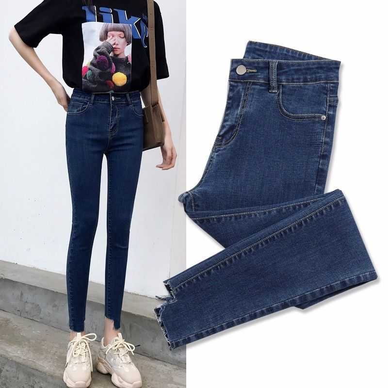 Women jeans Plus Size High Waist Stretch Washed Skinny Jeans Female Denim Pants Pencil Light Blue Gray Black 210922