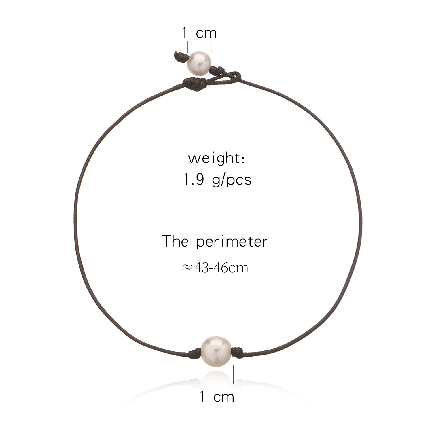 Pearl Single Cultured Freshwater Pearls Necklace Choker for Women Genuine Leather Jewelry Handmade, Black, 14 inches