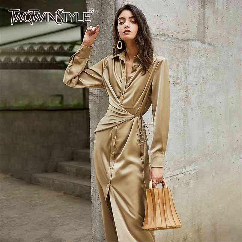 Irregular Tunic Shirt Dress For Women Lapel Long Sleeve High Waist Lace Up Midi Dresses Female Fashion Fall 210520, Green
Irregular Tunic Shirt Dress For Women Lapel Long Sleeve High Waist Lace Up Midi Dresses Female Fashion Fall 210520, Green