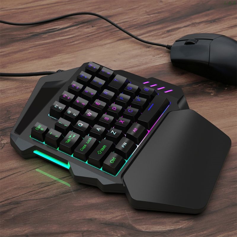 One-Handed Keyboard Portable Color Backlit One Hand Mechanical Gaming Keyboard 667C